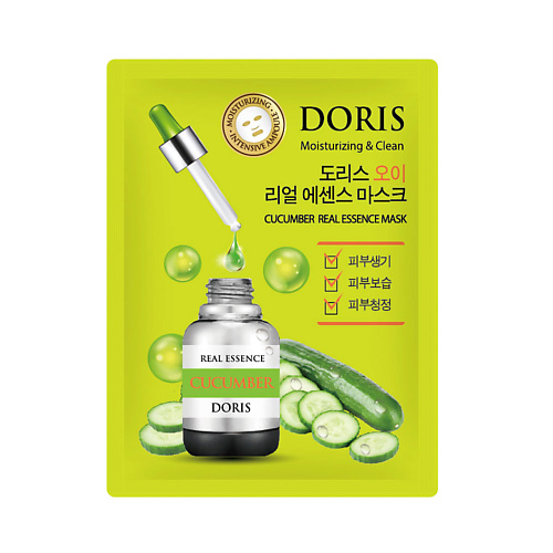 фото Jigott doris тканевая маска для лица огурец cucumber real essence mask