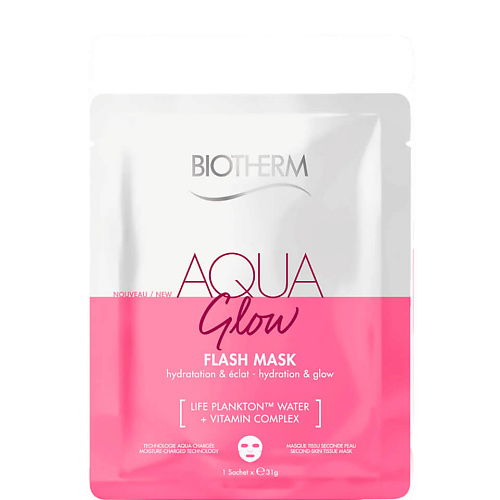 BIOTHERM Тканевая маска Aqua Glow с витаминным комплексом для увлажнения и сияния кожи 310 2148₽