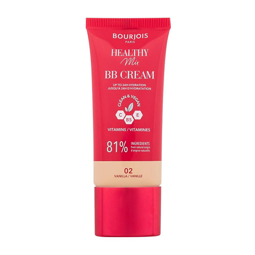 

BOURJOIS Увлажняющий BB-крем Healthy Mix Clean & Vegan BB Cream, Увлажняющий BB-крем Healthy Mix Clean & Vegan BB Cream