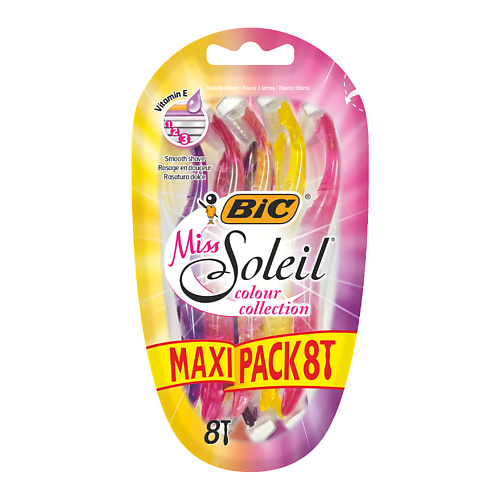 

BIC Одноразовые бритвы женские 3 лезвия Miss Soleil 27.0, Одноразовые бритвы женские 3 лезвия Miss Soleil