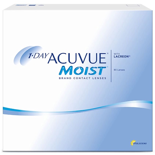 ACUVUE Однодневные контактные линзы 1-DAY ACUVUE MOIST with LACREON 90 шт.