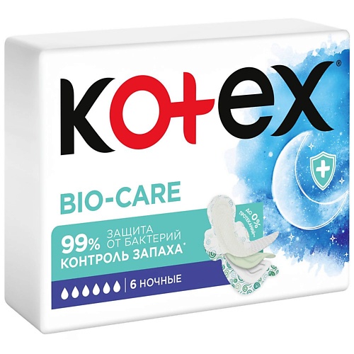 

KOTEX Прокладки гигиенические БИО-КЭА НОЧНЫЕ 6.0, Прокладки гигиенические БИО-КЭА НОЧНЫЕ