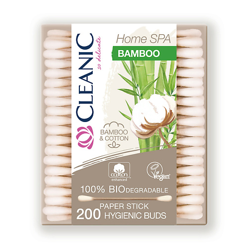 

CLEANIC Home Spa Bamboo Гигиенические ватные палочки 200.0, Home Spa Bamboo Гигиенические ватные палочки