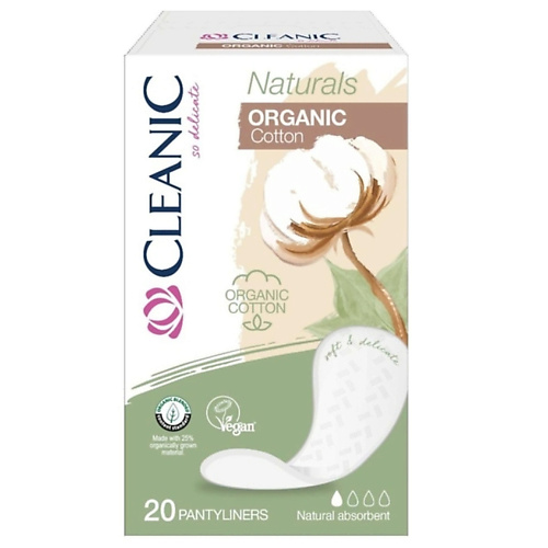 

CLEANIC Naturals Organic Cotton Ежедневные гигиенические прокладки 20.0, Naturals Organic Cotton Ежедневные гигиенические прокладки