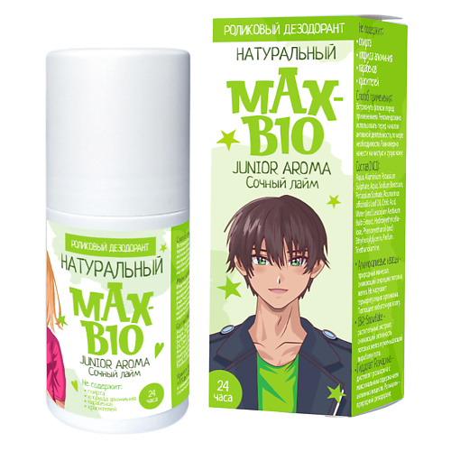 

MAX-F DEODRIVE Подростковый дезодорант MAX-BIO JUNIOR AROMA Сочный лайм 50.0, Подростковый дезодорант MAX-BIO JUNIOR AROMA Сочный лайм