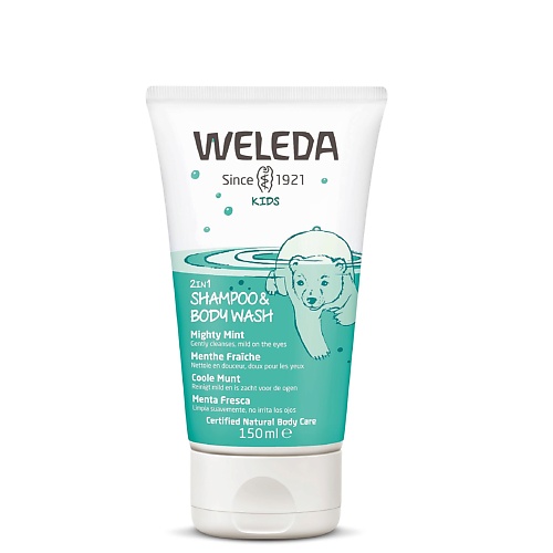 

WELEDA Детский шампунь и гель для душа с ароматом мяты Kids 2-in-1 Shower & Shampoo 150.0, Детский шампунь и гель для душа с ароматом мяты Kids 2-in-1 Shower & Shampoo