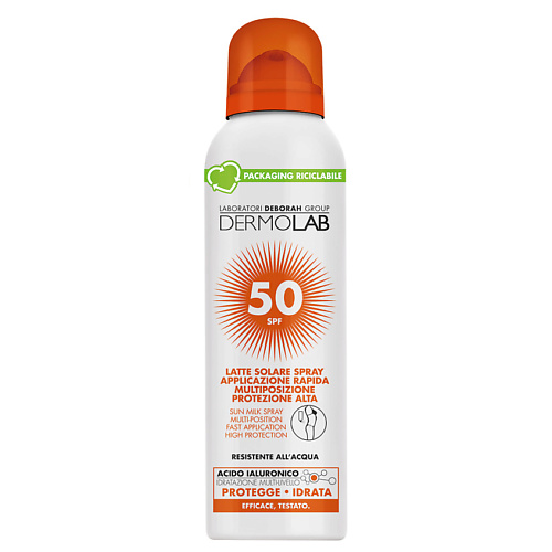 

DERMOLAB Солнцезащитное молочко-спрей для лица и тела Sun Milk Spray Multi-Position Fast Application High Protection Spf 50, Солнцезащитное молочко-спрей для лица и тела Sun Milk Spray Multi-Position Fast Application High Protection Spf 50