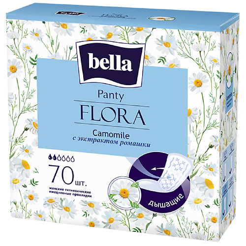 

BELLA Прокладки ежедневные Panty FLORA Camomile 70.0, Прокладки ежедневные Panty FLORA Camomile