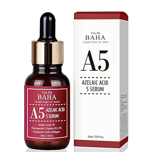 

COS DE BAHA Сыворотка для лица противовоспалительная 5% A5 Azlaic Acid 5% Serum 70.0, Сыворотка для лица противовоспалительная 5% A5 Azlaic Acid 5% Serum