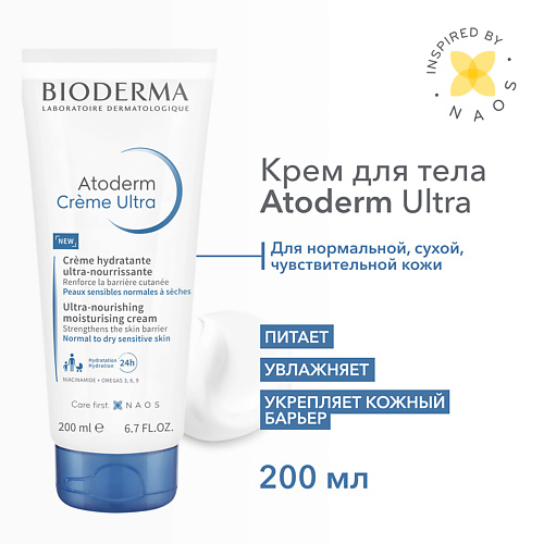 BIODERMA Крем для увлажнения нормальной и сухой кожи лица и тела Atoderm Ultra 2000 1132₽