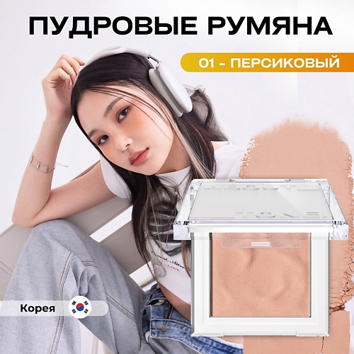 ABOUT TONE Пудровые румяна Fluffy Wear Blusher 4.3 гр