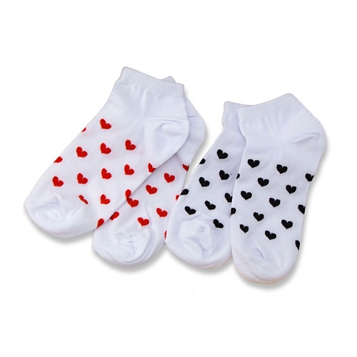 ILIKEGIFT Носки женские короткие Red and Black hearts 2 пары 206₽