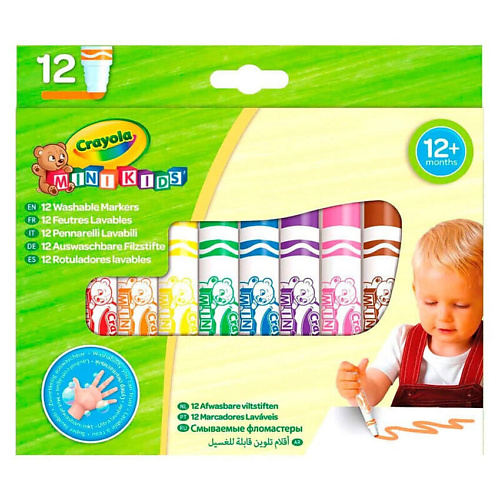 

CRAYOLA Смываемые фломастеры для малышей Mini Kids Washable Markers 12.0, Смываемые фломастеры для малышей Mini Kids Washable Markers