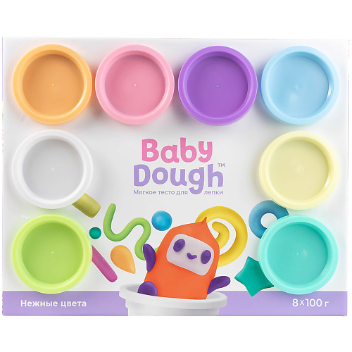 

BABY DOUGH Тесто для лепки, набор 8 цветов, пастельные. Для малышей 1+, Тесто для лепки, набор 8 цветов, пастельные. Для малышей 1+