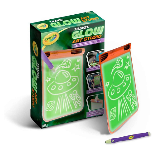 CRAYOLA Набор Glow In The Dark Art Studio: Светящаяся доска+Палочка для рисования