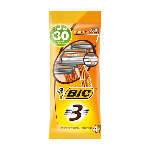 

BIC Одноразовые бритвы мужские 3 лезвия 3 Sensitive 27.0, Одноразовые бритвы мужские 3 лезвия 3 Sensitive