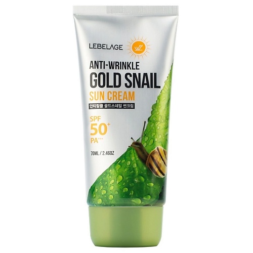 

LEBELAGE Солнцезащитный крем с муцином золотой улитки против морщин GOLD SNAIL 70.0, Солнцезащитный крем с муцином золотой улитки против морщин GOLD SNAIL