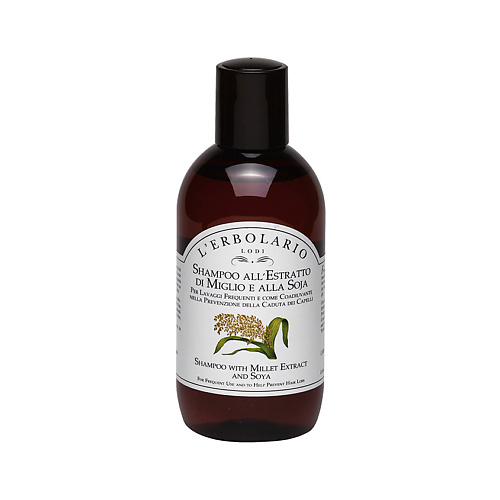 

LERBOLARIO Шампунь для волос c экстрактом пшеницы и сои Shampoo With Millet Extract And Soya, Шампунь для волос c экстрактом пшеницы и сои Shampoo With Millet Extract And Soya