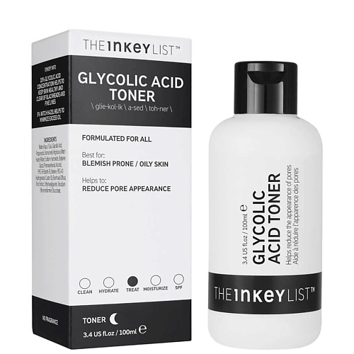 

THE INKEY LIST Отшелушивающий кислотный тонер Glycolic Acid Toner, сужающий поры 100.0, Отшелушивающий кислотный тонер Glycolic Acid Toner, сужающий поры