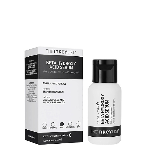 

THE INKEY LIST Сыворотка с салициловой кислотой для проблемной кожи Beta Hydroxy Acid Serum 30.0, Сыворотка с салициловой кислотой для проблемной кожи Beta Hydroxy Acid Serum