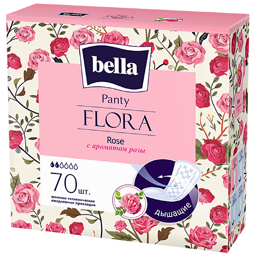 

BELLA Прокладки ежедневные Panty FLORA Rose 70.0, Прокладки ежедневные Panty FLORA Rose