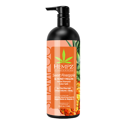 фото Hempz шампунь ананас и медовая дыня sweet pineapple & honey melon volumizing shampoo