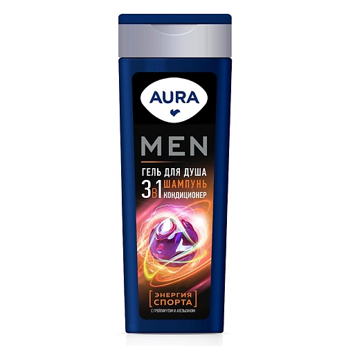 AURA Men Гель для душа 3в1 Энергия Спорта 3800 163₽