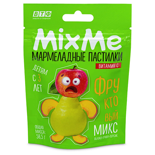 MIXME Витамин С мармелад со вкусом фруктовый микс (яблоко, персик, груша)