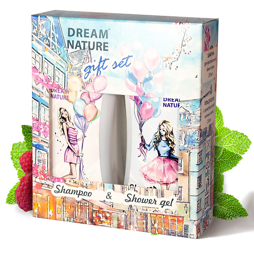 

DREAM NATURE Подарочный косметический набор для женщин "Малина и мята" 2в1, Подарочный косметический набор для женщин "Малина и мята" 2в1