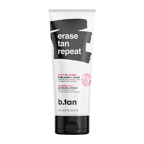 

B.TAN 2 в 1 очищающий гель-скраб для душа erase tan repeat 2-in-1 tan eraser body wash + scrub 236.0, 2 в 1 очищающий гель-скраб для душа erase tan repeat 2-in-1 tan eraser body wash + scrub