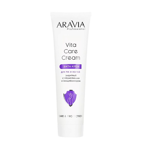 

ARAVIA PROFESSIONAL Вита-крем для рук и ногтей защитный с пребиотиками и ниацинамидом Vita Care Cream, Вита-крем для рук и ногтей защитный с пребиотиками и ниацинамидом Vita Care Cream