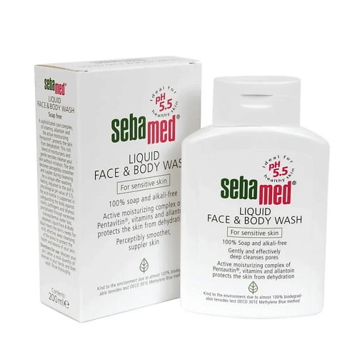 

SEBAMED Очищающий пенящийся гель для чувствительной кожи лица и тела Liquid Face & Body Wash 200.0, Очищающий пенящийся гель для чувствительной кожи лица и тела Liquid Face & Body Wash