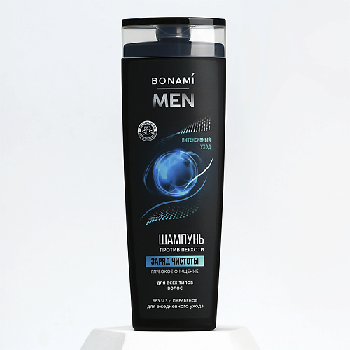 BONAMI Шампунь для волос, заряд чистоты for men 400.0