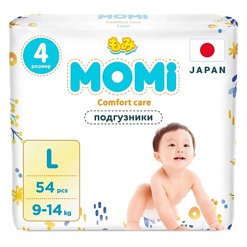 

MOMI Подгузники "Comfort Care" размер L 9-14 кг 54.0, Подгузники "Comfort Care" размер L 9-14 кг