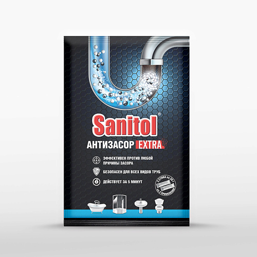 

SANITOL Антизасор Extra для чистки труб 100.0, Антизасор Extra для чистки труб