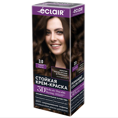 

ECLAIR Стойкая крем краска для волос 3D, Стойкая крем краска для волос 3D