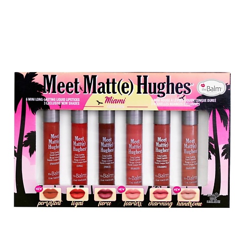 THEBALM Набор из 6 оттенков мини жидких матовых помад Meet Matte Hughes Майами 3644₽