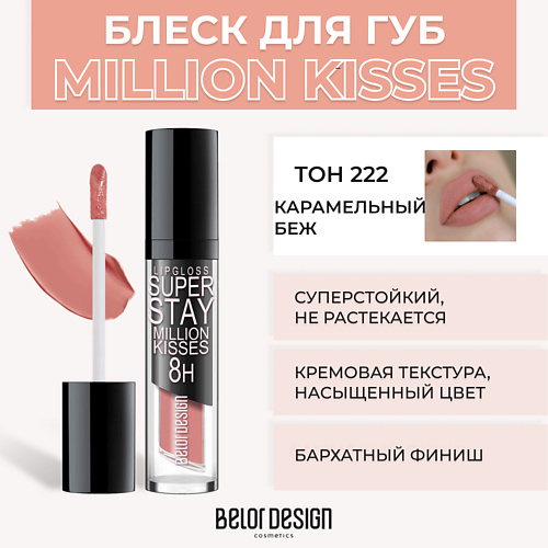 BELOR DESIGN Суперстойкий блеск для губ SUPER STAY MILLION KISSES