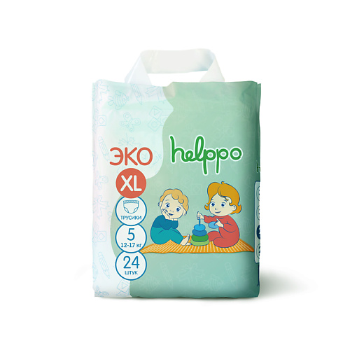 

HELPPO Трусики-подгузники ЭКО XL 12-17 кг 24.0, Трусики-подгузники ЭКО XL 12-17 кг