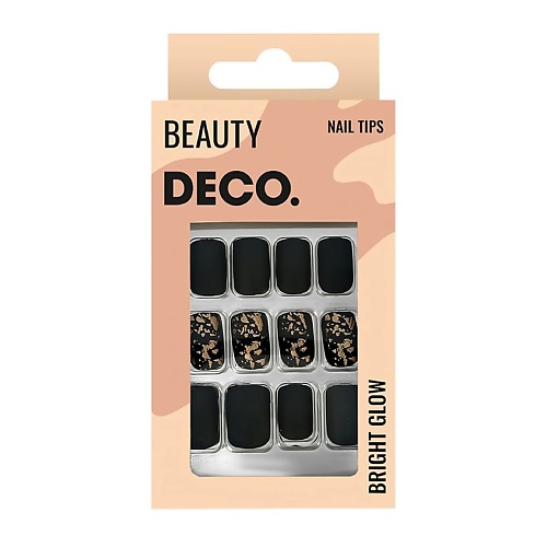 DECO. Набор накладных ногтей OMBRE black gold