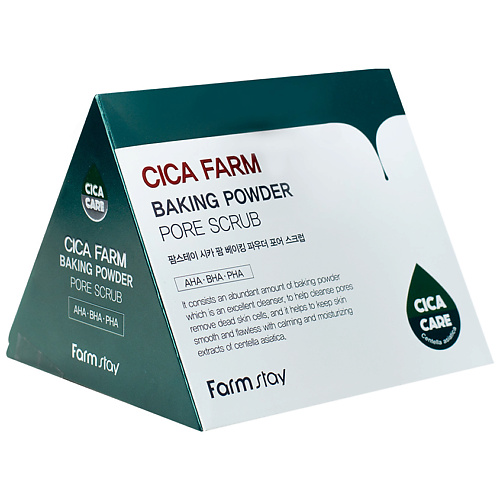 фото Farmstay скраб для лица для очищения пор с центеллой азиатской cica farm baking powder pore scrub