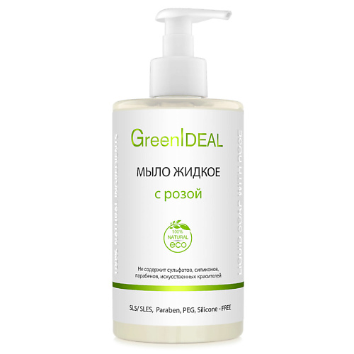 GREENIDEAL Мыло жидкое с розой 450.0