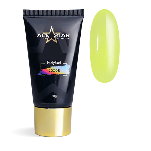 ALL STAR PROFESSIONAL PolyGel COLOR Black для моделирования и укрепления ногтей