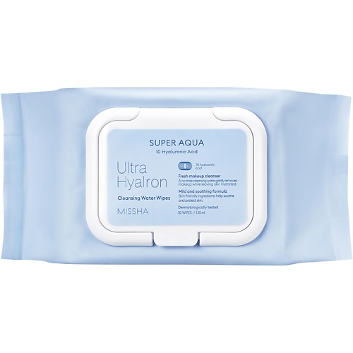 

MISSHA Салфетки Super Aqua Ultra Hyalron для умывания и снятия макияжа, Салфетки Super Aqua Ultra Hyalron для умывания и снятия макияжа