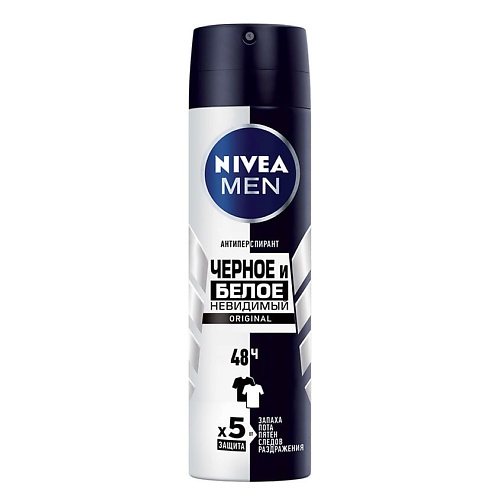 NIVEA MEN Дезодорант-антиперспирант спрей Черное и Белое Невидимый Original