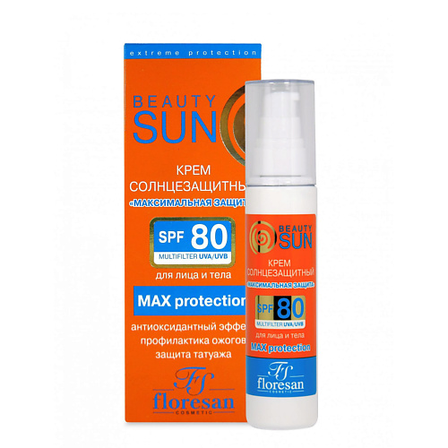 фото Floresan солнцезащитный крем beautysun максимальная защита spf 80 75