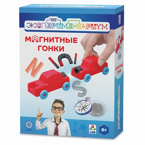 1TOY Набор для опытов Экспериментариум Магнитные гонки