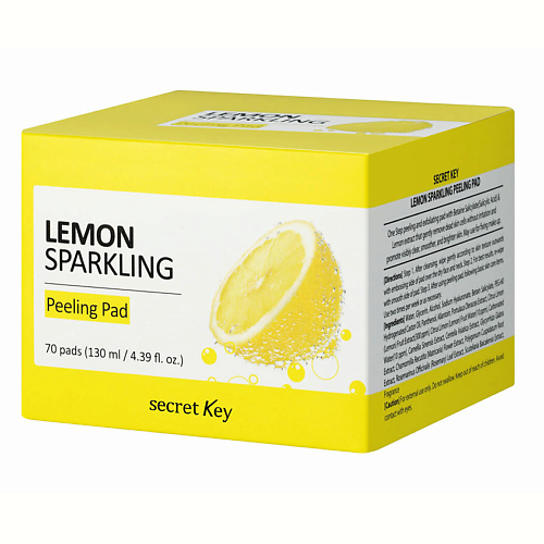 

SECRET KEY Пилинг-диски для лица с экстрактом лимона Lemon Sparkling Peeling pad 70.0, Пилинг-диски для лица с экстрактом лимона Lemon Sparkling Peeling pad