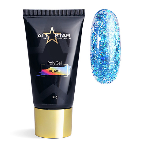 ALL STAR PROFESSIONAL PolyGel COLOR Black для моделирования и укрепления ногтей