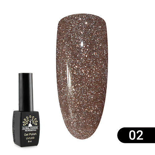 GLOBAL FASHION Гель лак Disco Gel Shine Spectrum светоотражающий 02